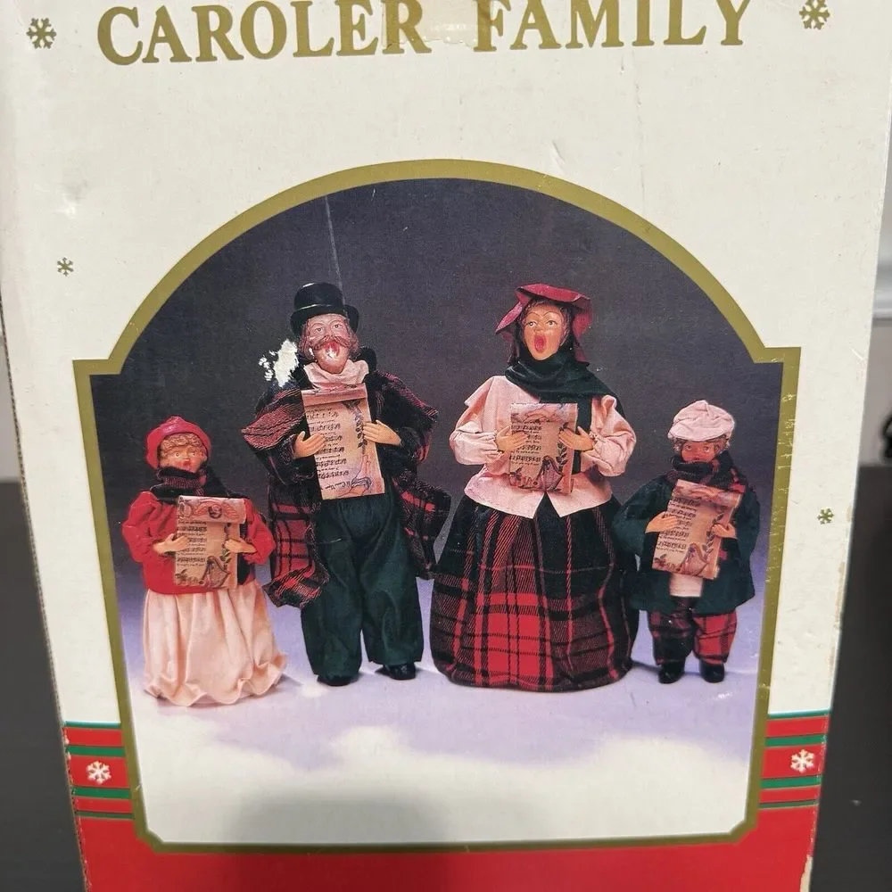 Vintage‎ SANTA'S WORLD Kurt Adler CAROLER FAMILY Paper Mache Dolls Christmas